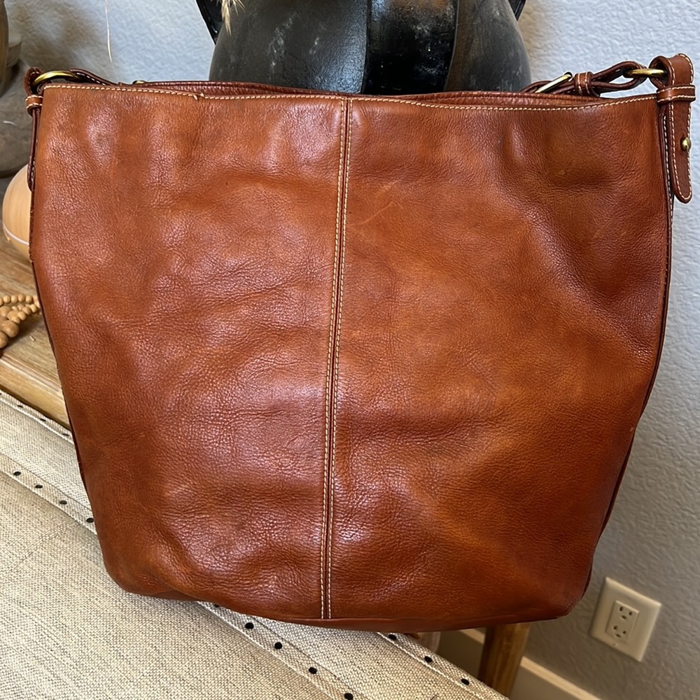 Ralph Lauren Vintage Western Style Horse Emblem Leather Tote Shoulder Bag - Picture 7 of 13